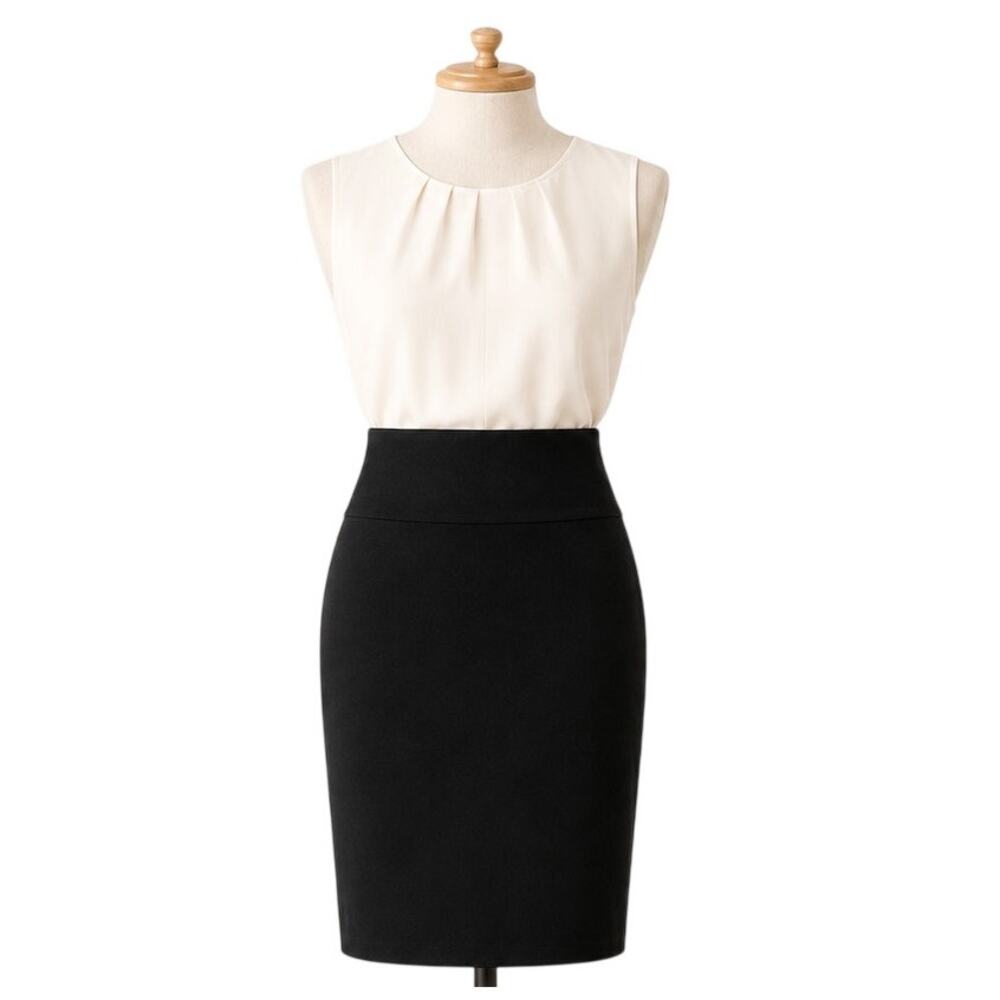 Eileen‎ Fisher Black Stretch Knit Pencil Skirt Womens S Pull On Minimal Workwear